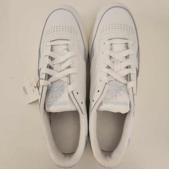 Reebok Women's Club C Double Revenge Sneaker, White/Feel Good Blue/Chalk, 10 - Picture 6 of 10